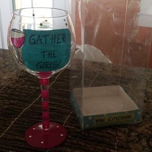 Gather the Girls, wine glass NIB